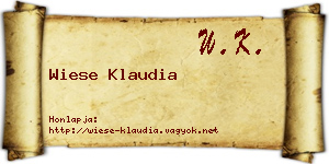 Wiese Klaudia névjegykártya